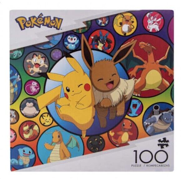 🔥Pokemon 100 Piece Puzzle Pokeball Container Pikachu & Eevee Art By Buffalo🔥 - Picture 6 of 6